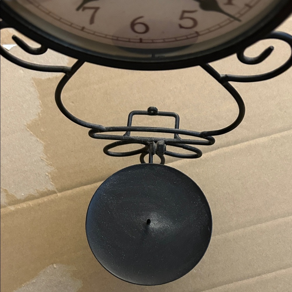 Black Wrought Iron Wall Clock by Unknown Brand - Picture 4 of 9